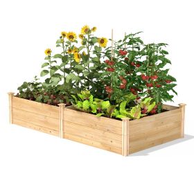 17-inch High Pine Wood Raised Garden Bed 4 ft x 8 ft - Made in USA