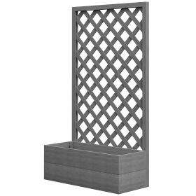 Raised Garden Bed with Trellis: For Climbing Plants, Adds Elegance to Outdoor Spaces, Gray