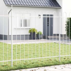 Garden Fence 2 pcs Grey 11.15 x 1.97 ft Powder-coated Steel