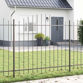 Garden Fence 2 pcs Grey 66.93 x 74.80 in Powder-Coated Steel