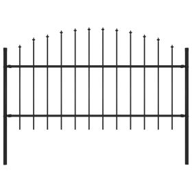 Garden Fence with Spear Top Steel 71.3"x49.2" Black