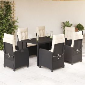Garden Dining Set Black, Cream White