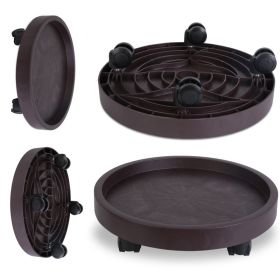 4Pcs Plant Caddy With Wheels Up To 187LBS Load Capacity Rolling Plant Stand With 4Pcs 360 Degree Swirling Wheels For Indoor Outdoor 12.8in 14in S (Option: 14in)