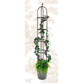 60-inch Finish Steel Outdoor Garden Trellis Obelisk (Color: Bronze)