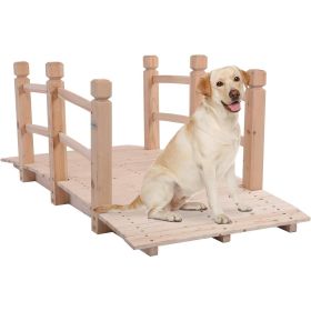 Outdoor Solid Wood 5-Ft Garden Bridge inl Wood Finish (Color: Natural)
