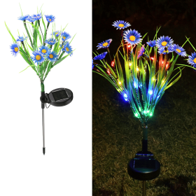 Solar Garden Lights LED Flower Stake Lamp Outdoor Yard Waterproof Patio Decor (Package: 3 Pack, Color: Blue)