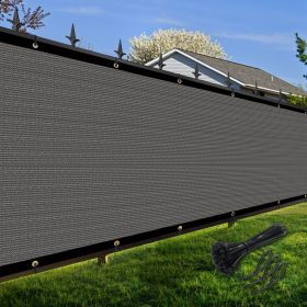 Artpuch Privacy Fence Screen Dark Grey Customized Outdoor Mesh Panels for Backyard, Balcony,Patio,Construction Site with Zip Ties (Color: Dark Grey, size: 3x154 ft)