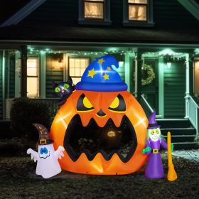 Halloween Outdoor Decorations, Blow Up Yard Decorations, Built-in LED Lights Décor for Indoor Home Party Garden Lawn Store, 5.9FT Pumpkin Ghost (Style: Pumpkin Photo Prop)