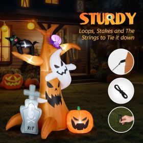 Halloween Outdoor Decorations, Blow Up Yard Decorations, Built-in LED Lights Décor for Indoor Home Party Garden Lawn Store, 5.9FT Pumpkin Ghost (Style: Scary Tree)